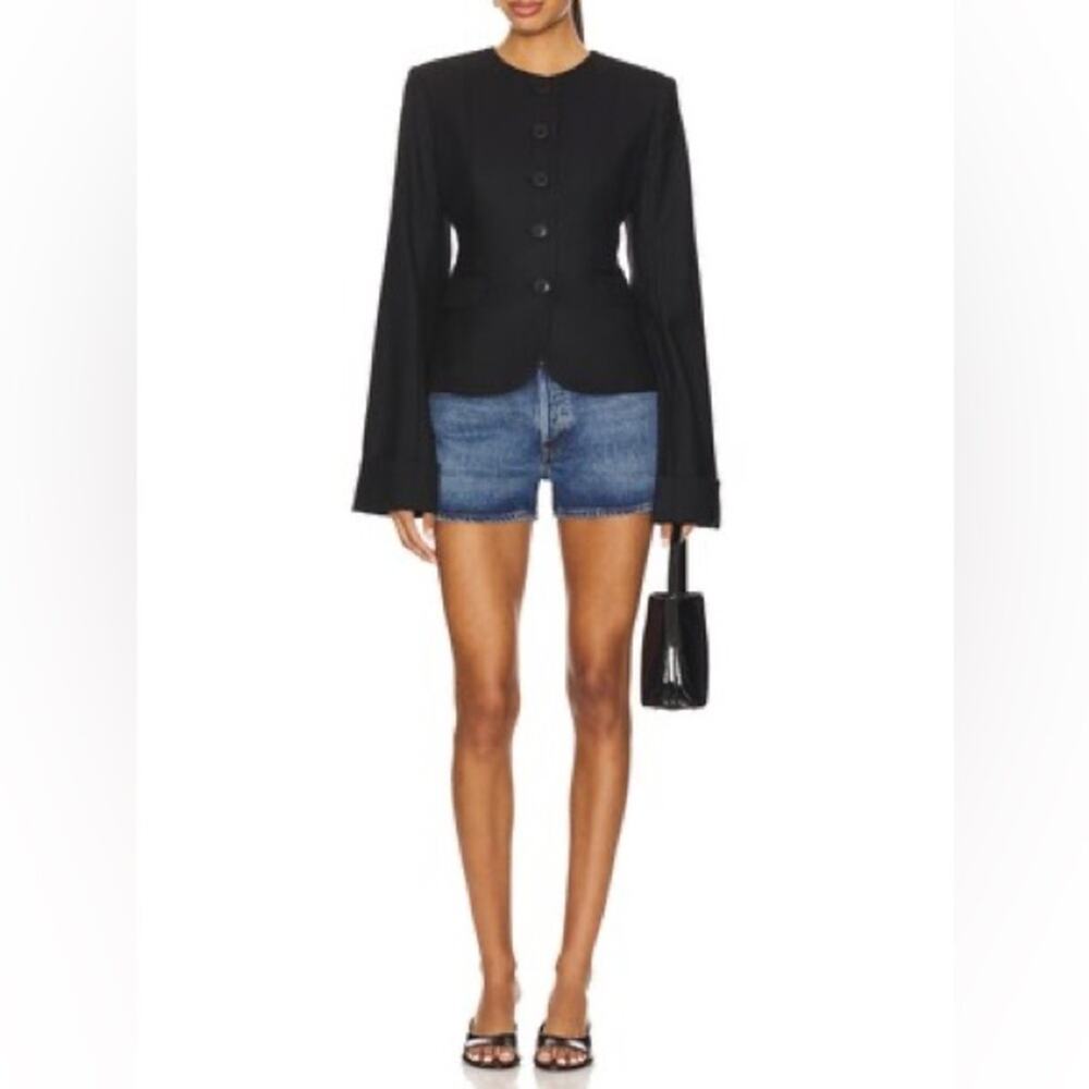EAVES Tala Blazer in Black Wool Cuffed Classic Structured XL Jacket $395 - Picture 4 of 4
